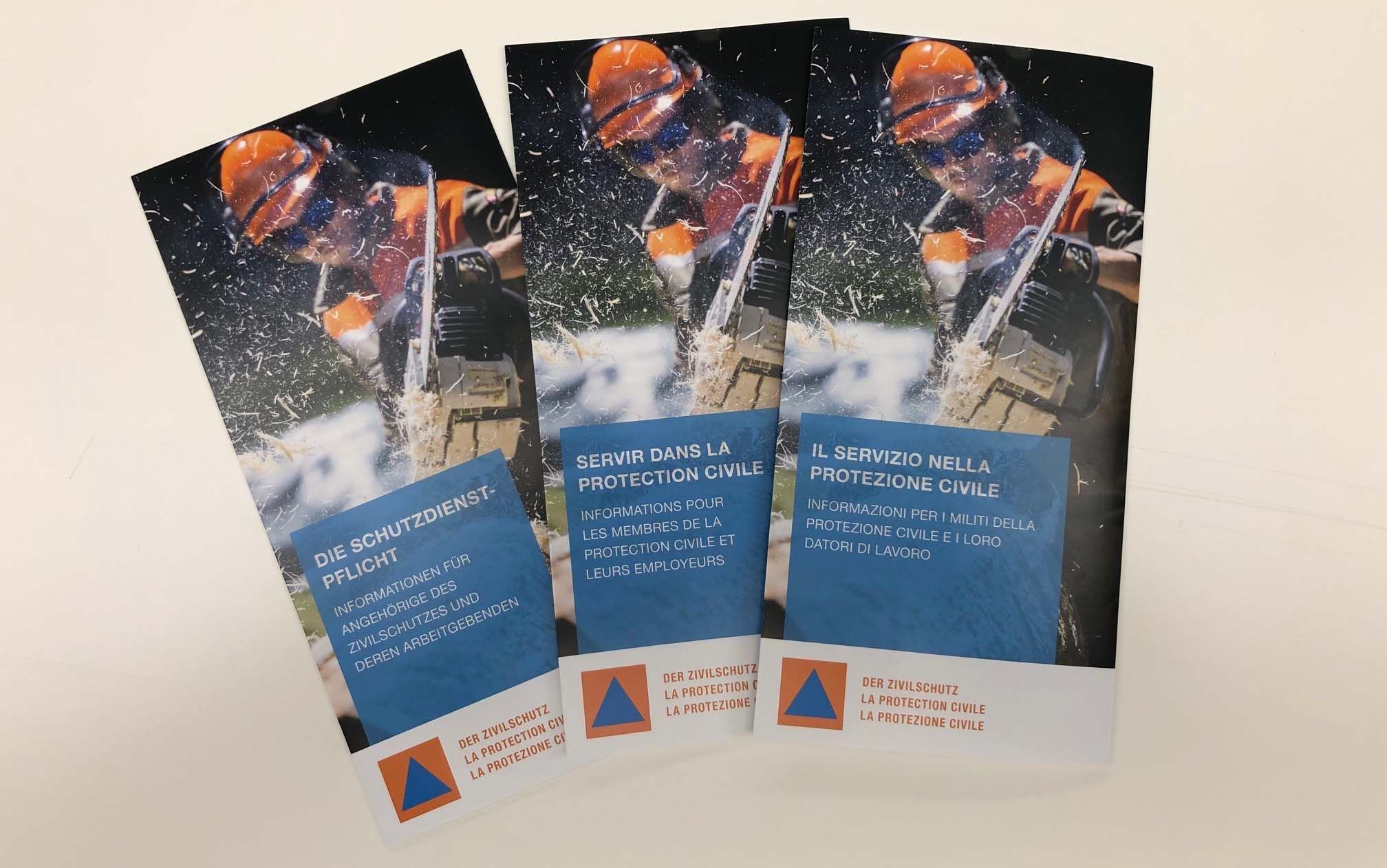 Flyer "Informationen für Angehörige des Zivilschutzes und deren Arbeitgebenden"