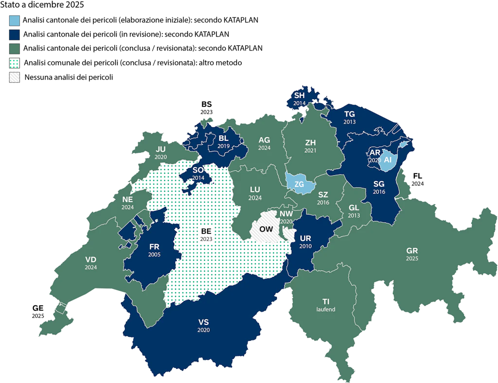 Analisi cantonale dei pericoli - Stato a dicembre 2025